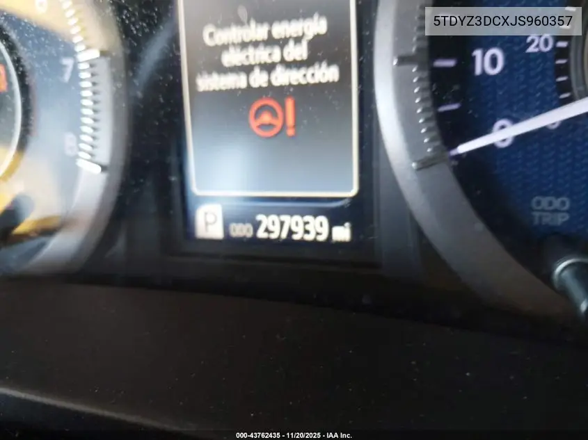 5TDYZ3DCXJS960357 2018 Toyota Sienna Xle 8 Passenger