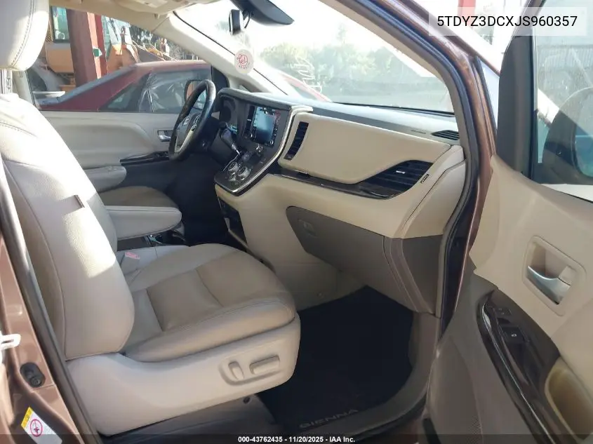 5TDYZ3DCXJS960357 2018 Toyota Sienna Xle 8 Passenger