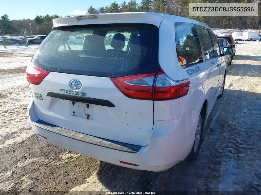 5TDZZ3DC8JS955596 2018 Toyota Sienna L 7 Passenger