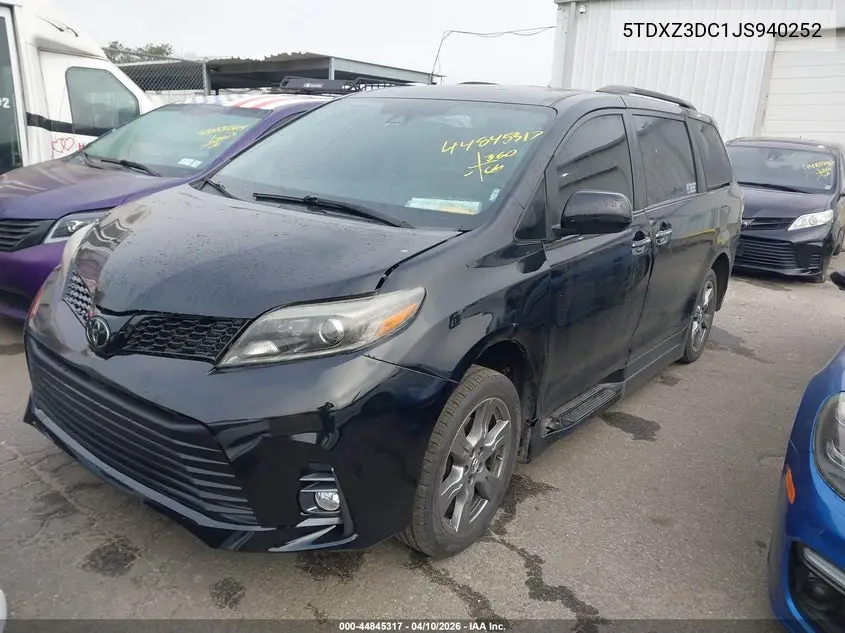 5TDXZ3DC1JS940252 2018 Toyota Sienna Se 8 Passenger