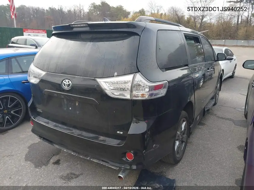 5TDXZ3DC1JS940252 2018 Toyota Sienna Se 8 Passenger