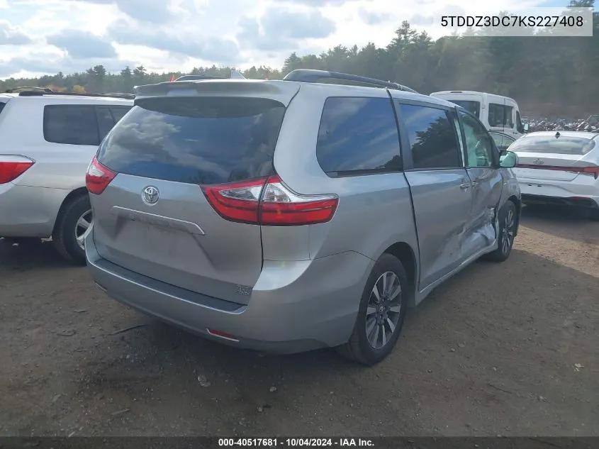 5TDDZ3DC7KS227408 2019 Toyota Sienna Xle 7 Passenger