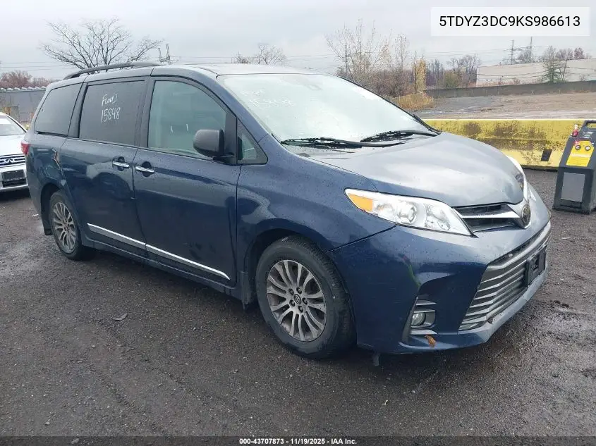 5TDYZ3DC9KS986613 2019 Toyota Sienna Xle 8 Passenger