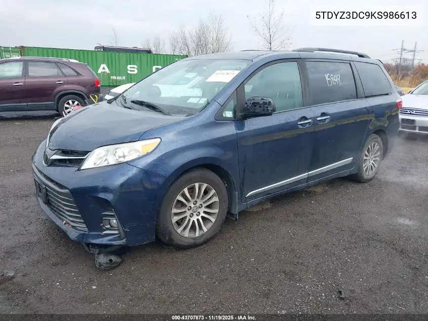 5TDYZ3DC9KS986613 2019 Toyota Sienna Xle 8 Passenger