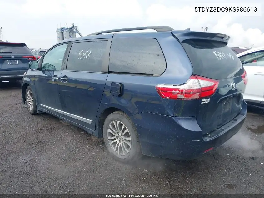 5TDYZ3DC9KS986613 2019 Toyota Sienna Xle 8 Passenger