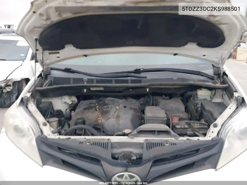 5TDZZ3DC2KS988501 2019 Toyota Sienna L 7 Passenger