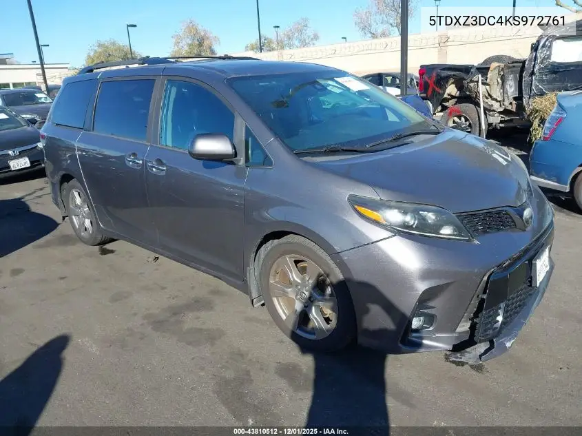 5TDXZ3DC4KS972761 2019 Toyota Sienna Se Premium 8 Passenger