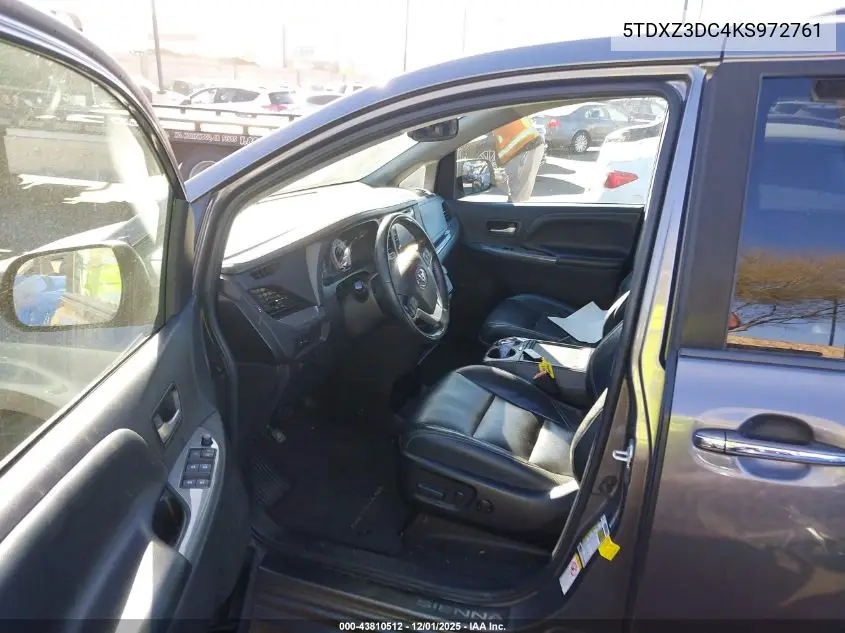 5TDXZ3DC4KS972761 2019 Toyota Sienna Se Premium 8 Passenger
