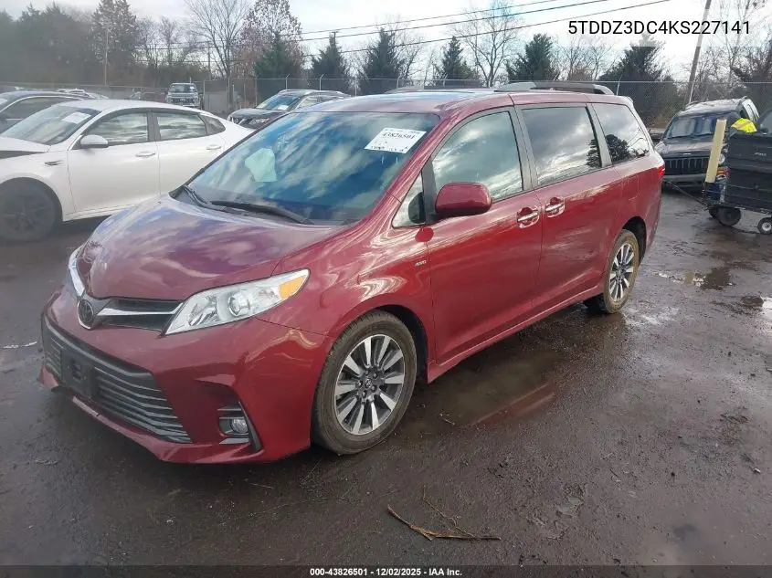 5TDDZ3DC4KS227141 2019 Toyota Sienna Xle 7 Passenger