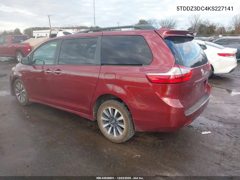 5TDDZ3DC4KS227141 2019 Toyota Sienna Xle 7 Passenger