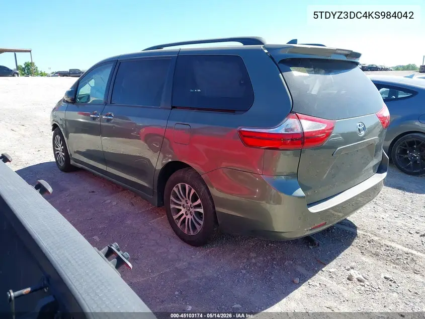 5TDYZ3DC4KS984042 2019 Toyota Sienna Xle 8 Passenger