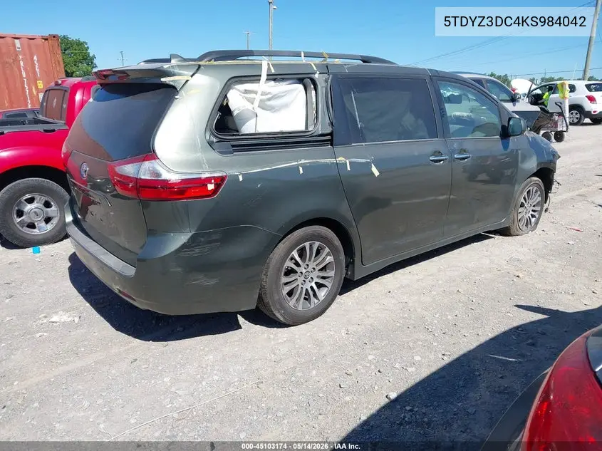 5TDYZ3DC4KS984042 2019 Toyota Sienna Xle 8 Passenger