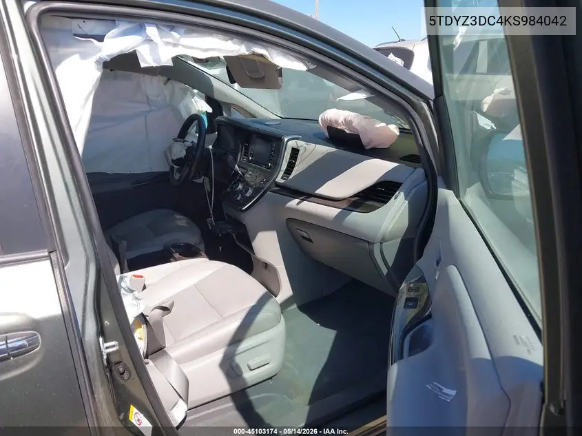 5TDYZ3DC4KS984042 2019 Toyota Sienna Xle 8 Passenger
