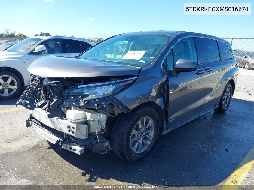 5TDKRKECXMS016674 2021 Toyota Sienna Le