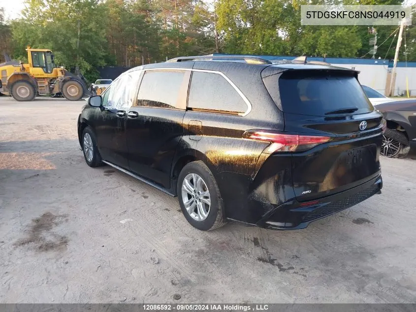 5TDGSKFC8NS044919 2022 Toyota Sienna