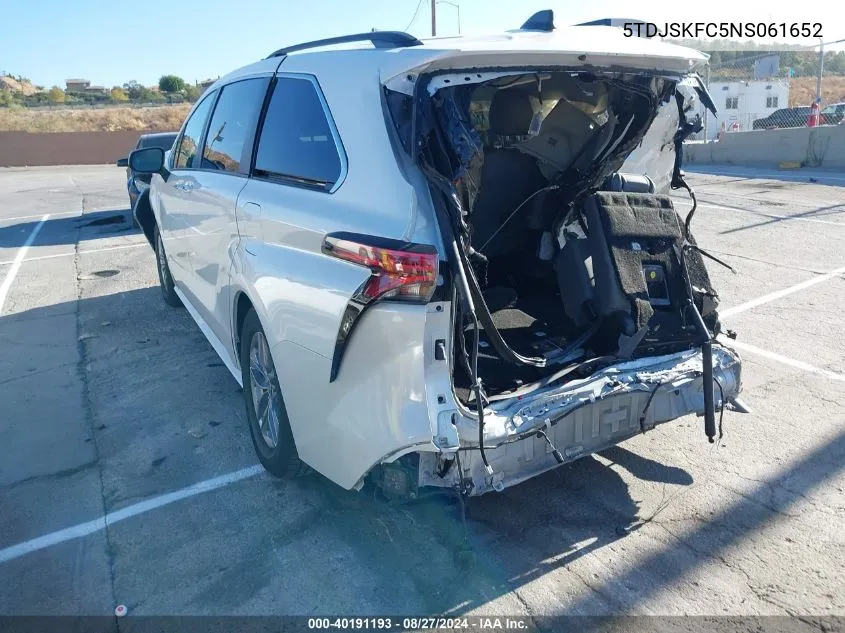 5TDJSKFC5NS061652 2022 Toyota Sienna Xle