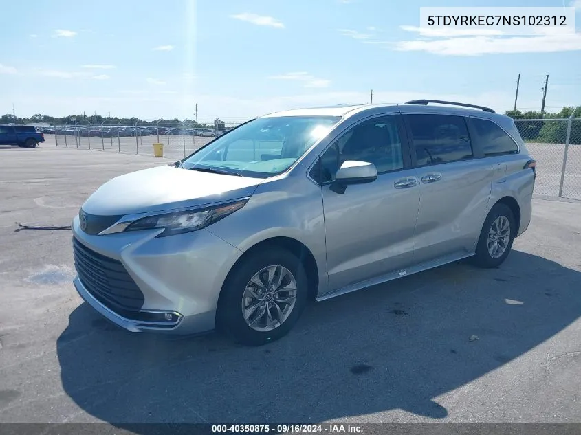 5TDYRKEC7NS102312 2022 Toyota Sienna Xle