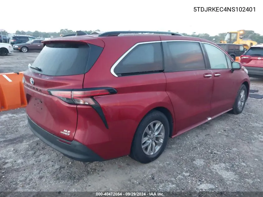 5TDJRKEC4NS102401 2022 Toyota Sienna Xle