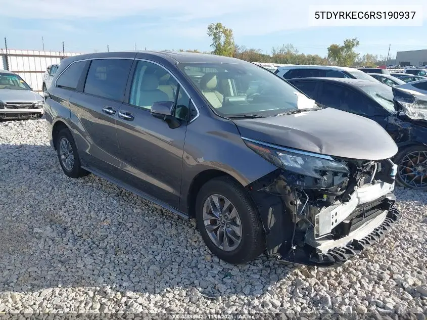 5TDYRKEC6RS190937 2024 Toyota Sienna Xle