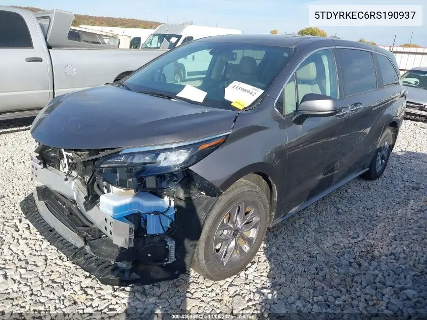 5TDYRKEC6RS190937 2024 Toyota Sienna Xle