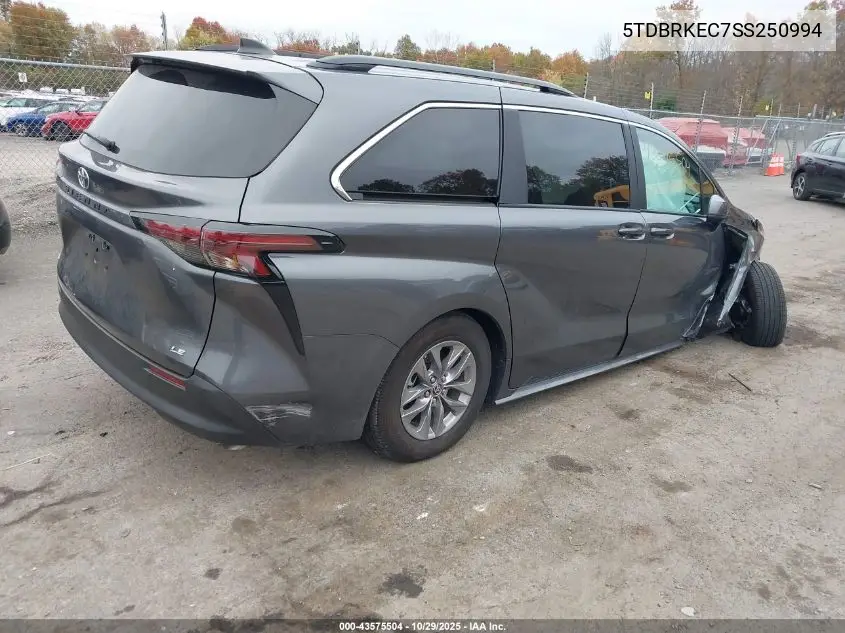 5TDBRKEC7SS250994 2025 Toyota Sienna Le