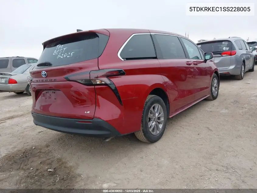 5TDKRKEC1SS228005 2025 Toyota Sienna Le