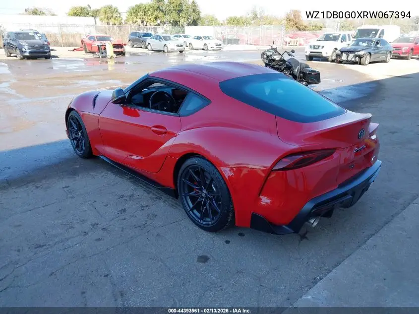 2024 Toyota Gr Supra 3.0 Premium VIN: WZ1DB0G0XRW067394 Lot: 44393561