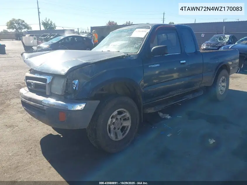 4TAWN72N4WZ170083 1998 Toyota Tacoma Base V6