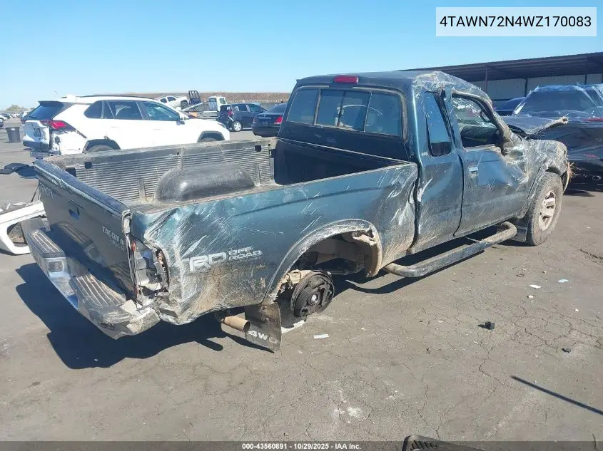4TAWN72N4WZ170083 1998 Toyota Tacoma Base V6