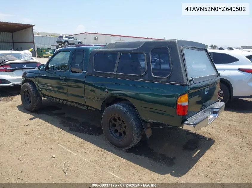 4TAVN52N0YZ640502 2000 Toyota Tacoma Base V6