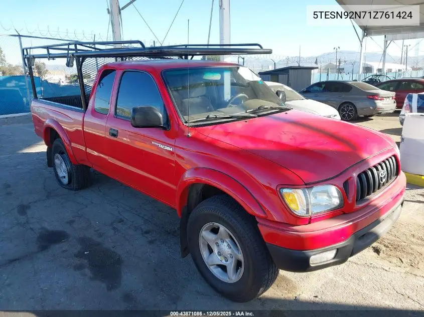 5TESN92N71Z761424 2001 Toyota Tacoma Prerunner V6