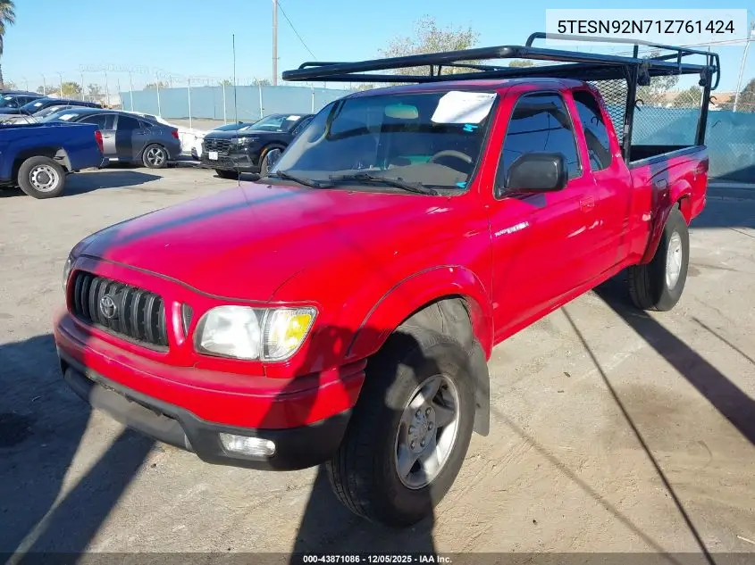 5TESN92N71Z761424 2001 Toyota Tacoma Prerunner V6