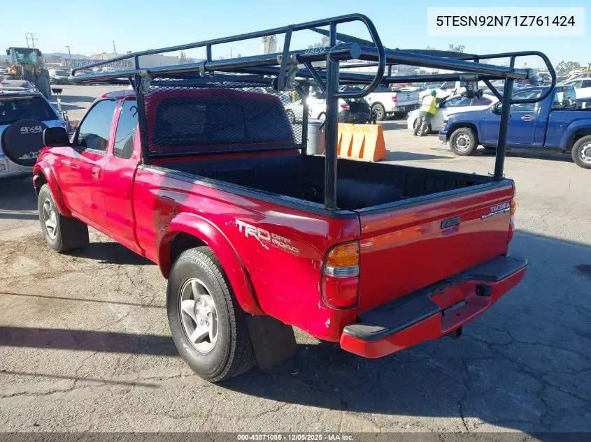 5TESN92N71Z761424 2001 Toyota Tacoma Prerunner V6