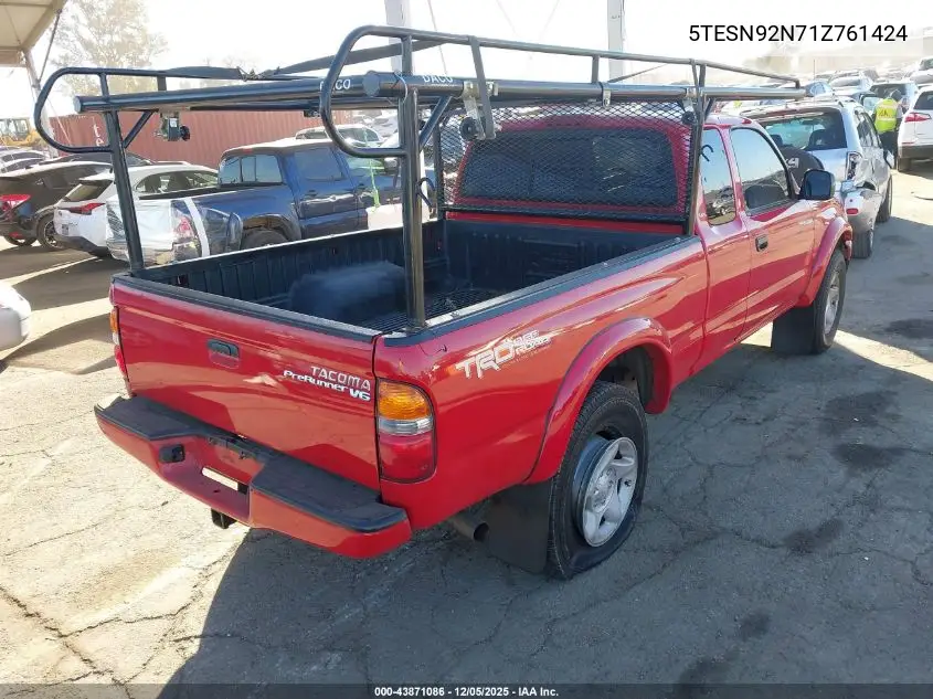 5TESN92N71Z761424 2001 Toyota Tacoma Prerunner V6