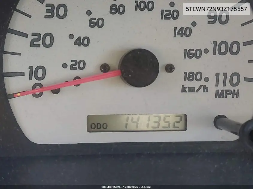 5TEWN72N93Z175557 2003 Toyota Tacoma Base V6