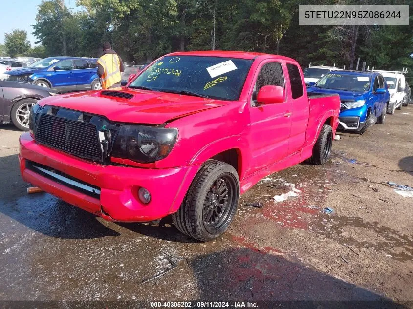 2005 Toyota Tacoma V6 VIN: 5TETU22N95Z086244 Lot: 40305202