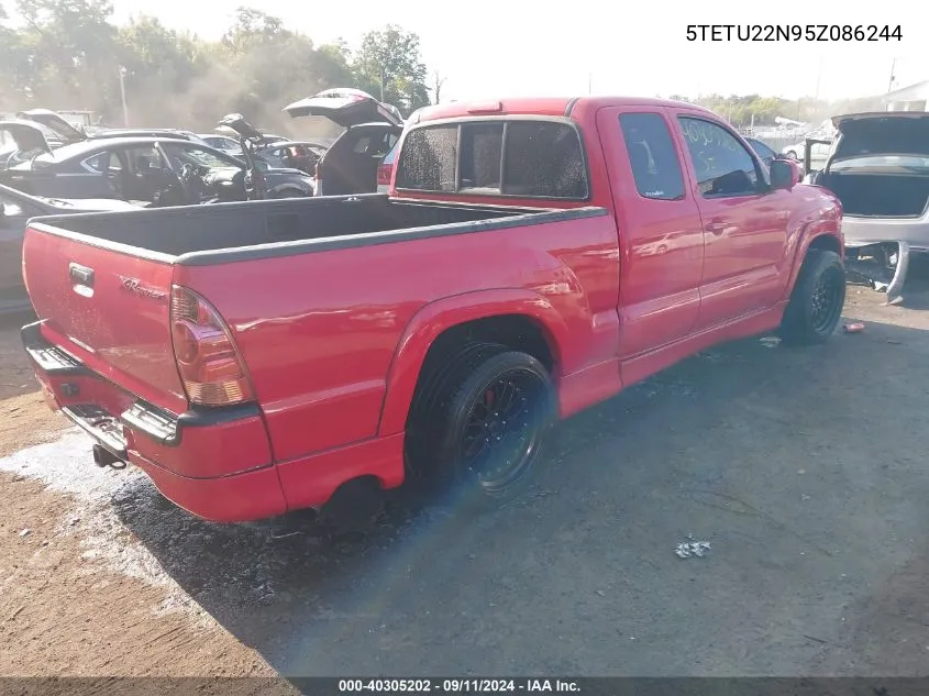 2005 Toyota Tacoma V6 VIN: 5TETU22N95Z086244 Lot: 40305202