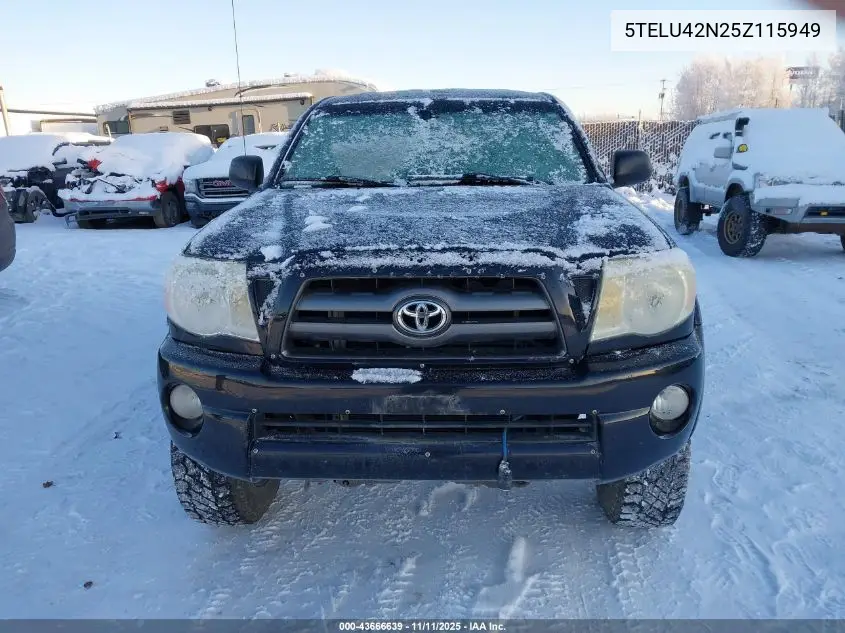 5TELU42N25Z115949 2005 Toyota Tacoma Base V6