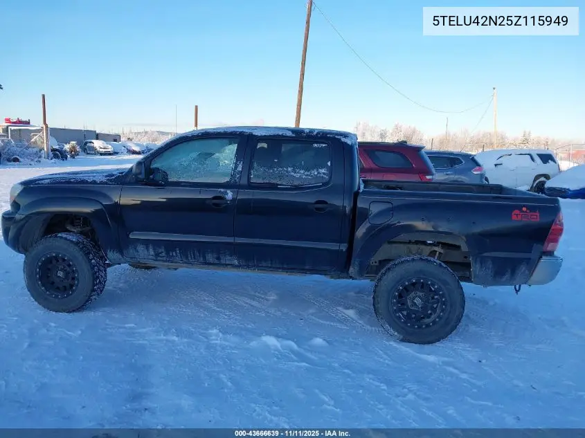 5TELU42N25Z115949 2005 Toyota Tacoma Base V6
