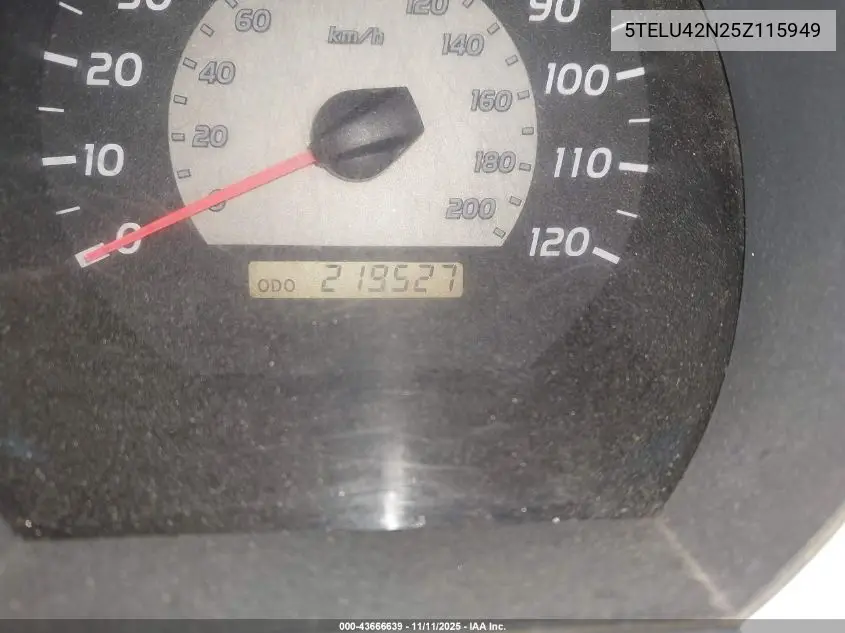 5TELU42N25Z115949 2005 Toyota Tacoma Base V6