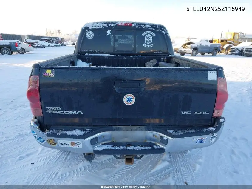 5TELU42N25Z115949 2005 Toyota Tacoma Base V6