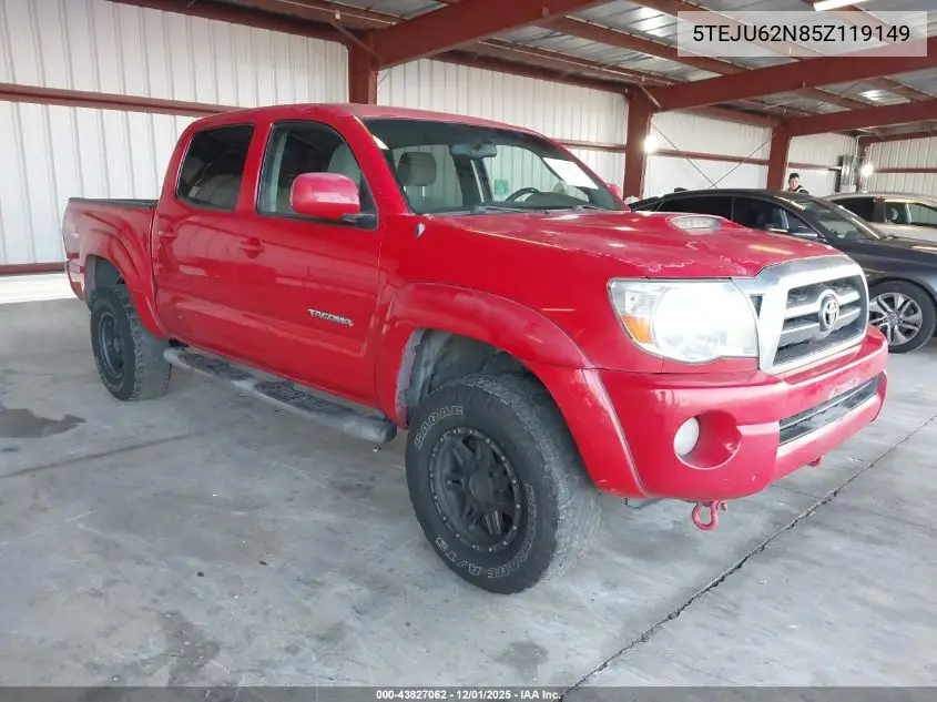 5TEJU62N85Z119149 2005 Toyota Tacoma Prerunner V6