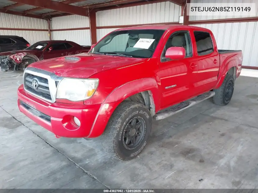 5TEJU62N85Z119149 2005 Toyota Tacoma Prerunner V6