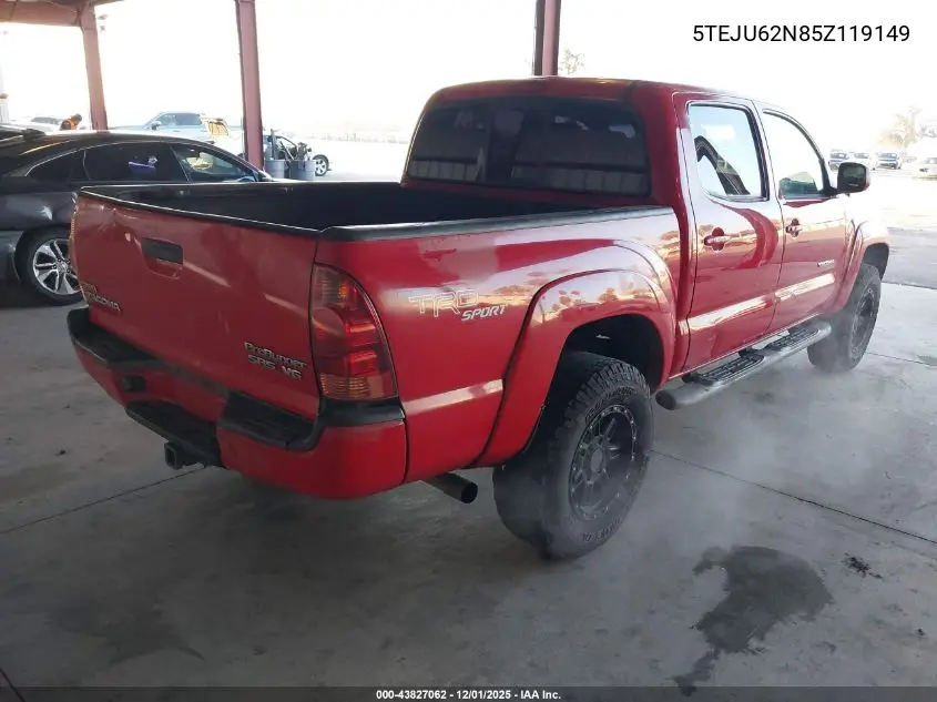 5TEJU62N85Z119149 2005 Toyota Tacoma Prerunner V6