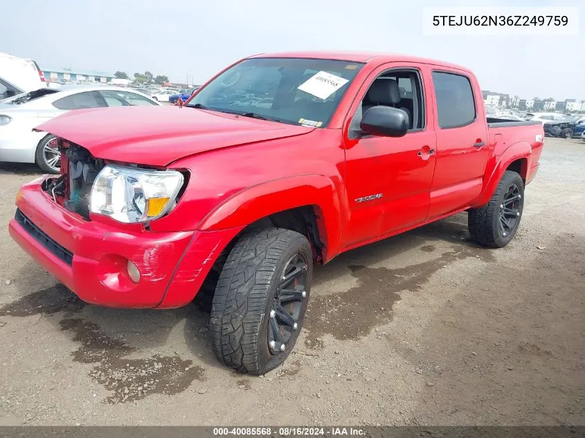 5TEJU62N36Z249759 2006 Toyota Tacoma Prerunner V6