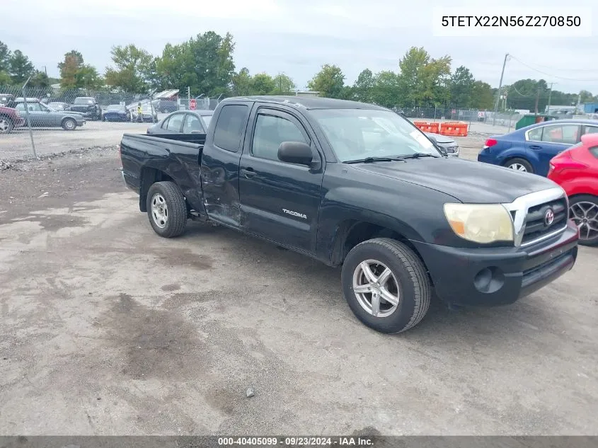 2006 Toyota Tacoma VIN: 5TETX22N56Z270850 Lot: 40405099