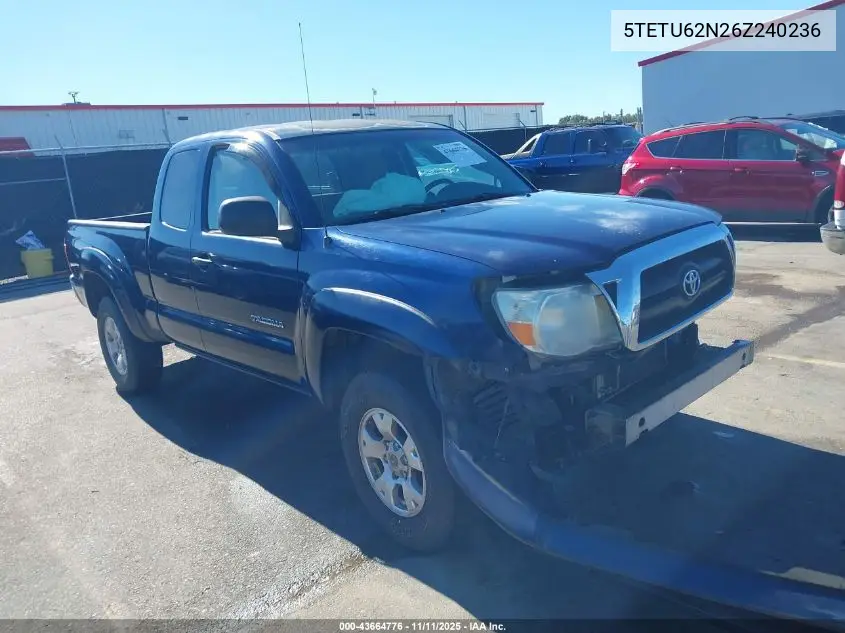 5TETU62N26Z240236 2006 Toyota Tacoma Prerunner V6