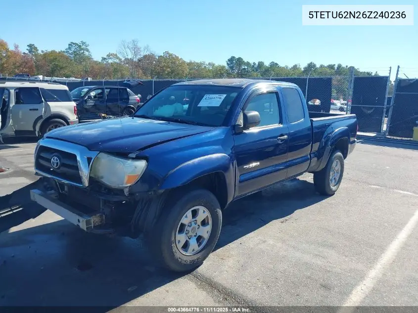 5TETU62N26Z240236 2006 Toyota Tacoma Prerunner V6