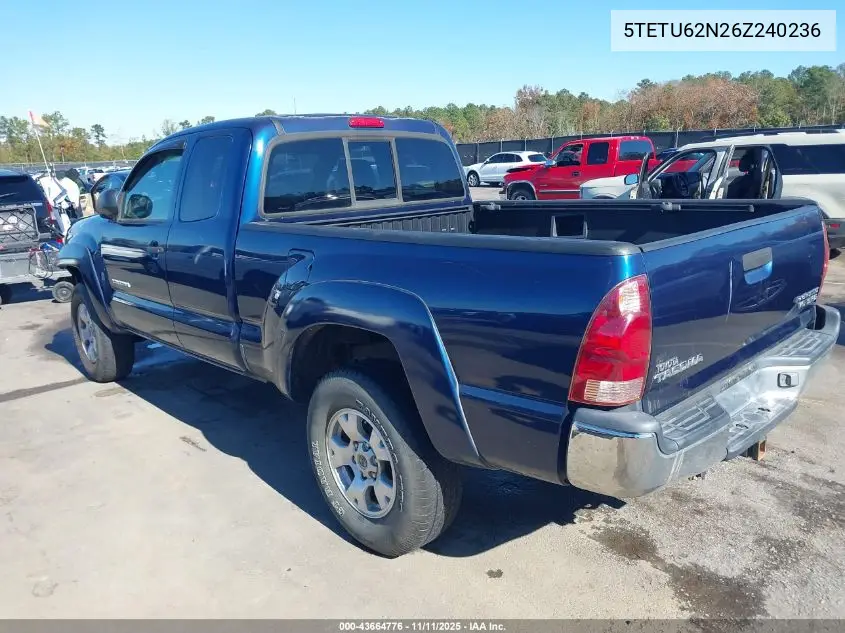5TETU62N26Z240236 2006 Toyota Tacoma Prerunner V6