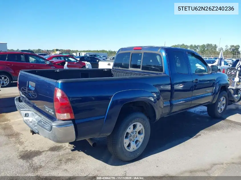 5TETU62N26Z240236 2006 Toyota Tacoma Prerunner V6